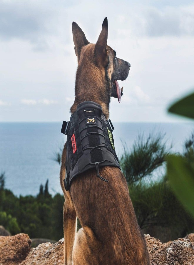 OneTigris Tactical Dog Harness Vest,No-Pull Service Dog Vest with Hook & Loop Panels,Adjustable Dog Vest Harness for Walking Hiking Training(Black,XXS) - Image 4