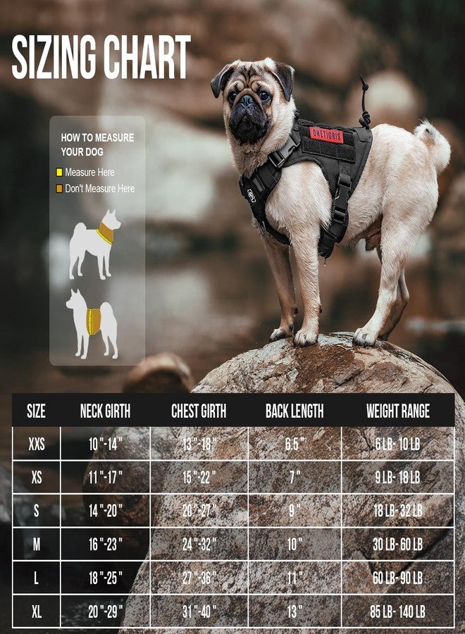 OneTigris Tactical Dog Harness Vest,No-Pull Service Dog Vest with Hook & Loop Panels,Adjustable Dog Vest Harness for Walking Hiking Training(Black,XXS) - Image 2