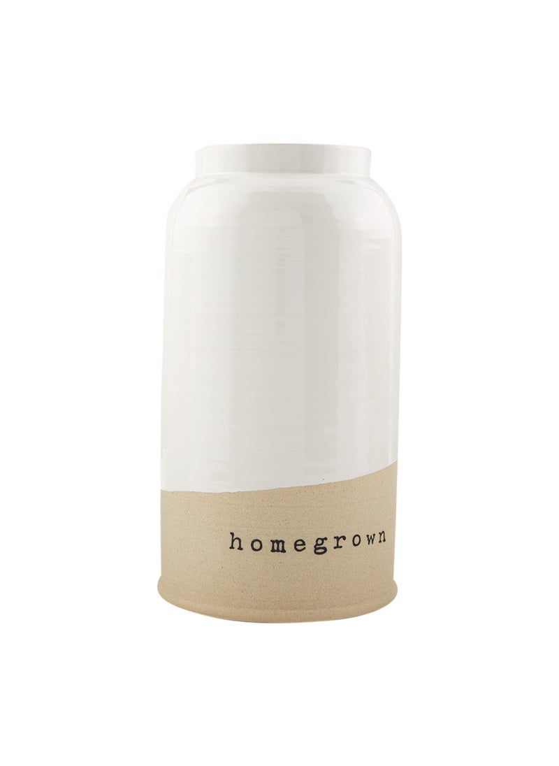 mud pie Mud Pie Farm Stoneware Vase  Homegrown  11.5"" x 6.25"" 