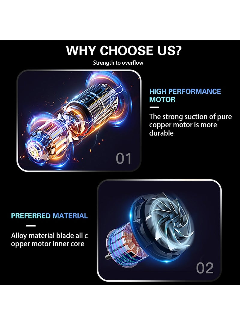 DMG TECH - Wireless Handheld Car Vacuum Cleaner, 2 in 1 Mini Vacuum Cleaner, 90° Foldable Portable Vacuum Cleaner for Car, 8kPa High Power Suction, Car Vacuum Suitable for Car, Vehicle, Pet, Office, Home - Image 1