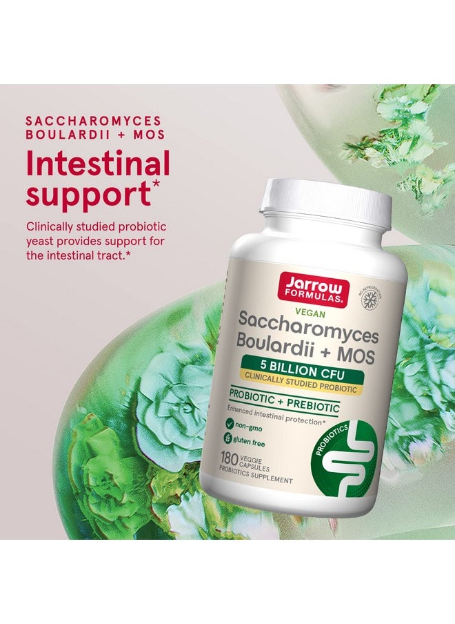 jarrow formulas Saccharomyces Boulardii + Mos Clinically Studied Probiotic + Prebiotic Supplement 5 Billion Cfu 180 Servings (Veggie Caps) Enhanced Intestinal Tract Support & Protection  - Image 4