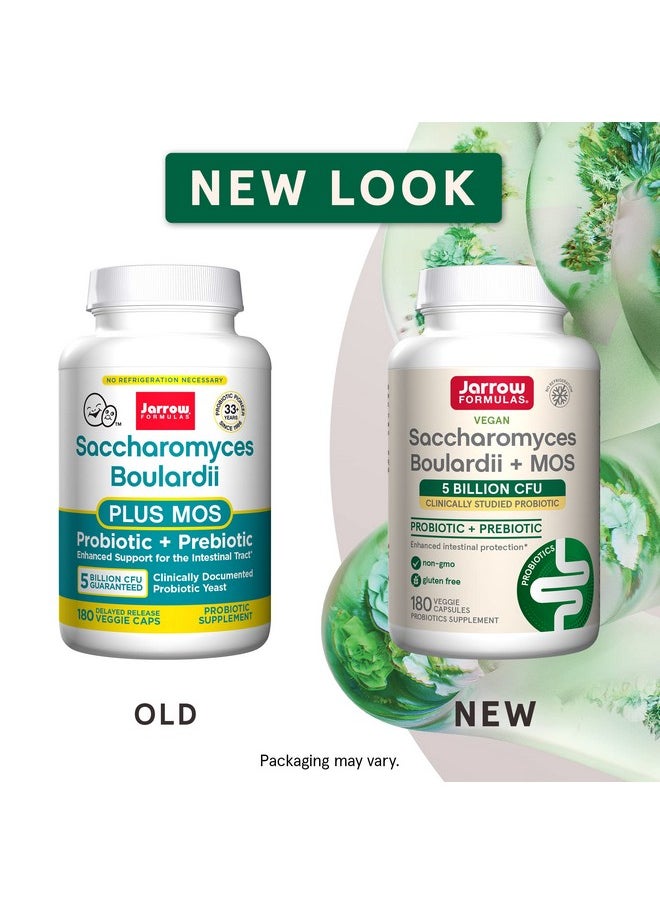 jarrow formulas Saccharomyces Boulardii + Mos Clinically Studied Probiotic + Prebiotic Supplement 5 Billion Cfu 180 Servings (Veggie Caps) Enhanced Intestinal Tract Support & Protection  - Image 3