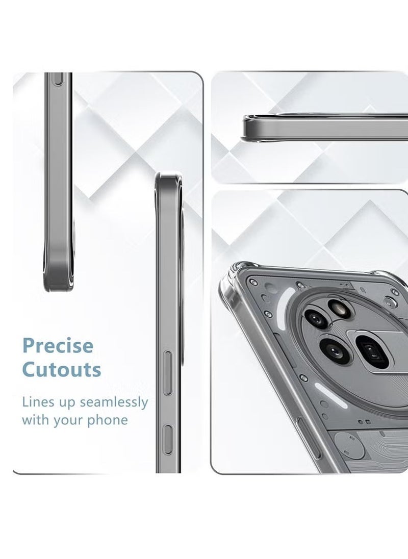 راكسوم جراب حماية كامل لهاتف Nothing Phone 3a Pro مع واقي شاشة زجاجي مقوى (عبوتان) - مقاوم للخدش، شفاف بدقة Full HD، مقاوم للصدمات، تصميم نحيف ومتين، مناسب لهاتف Nothing Phone 3a Pro بشاشة 6.7 بوصة. - Image 2