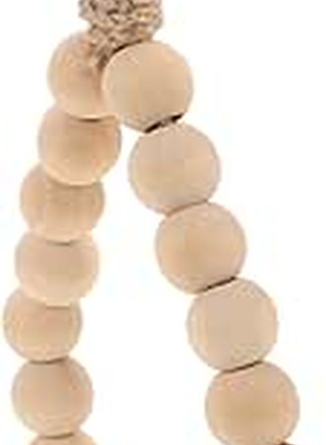 Wood Bead Towel Holder Wall Mount Handmade Bathroom Kitchen Hanger Space Saving Smooth Edges - Image 1