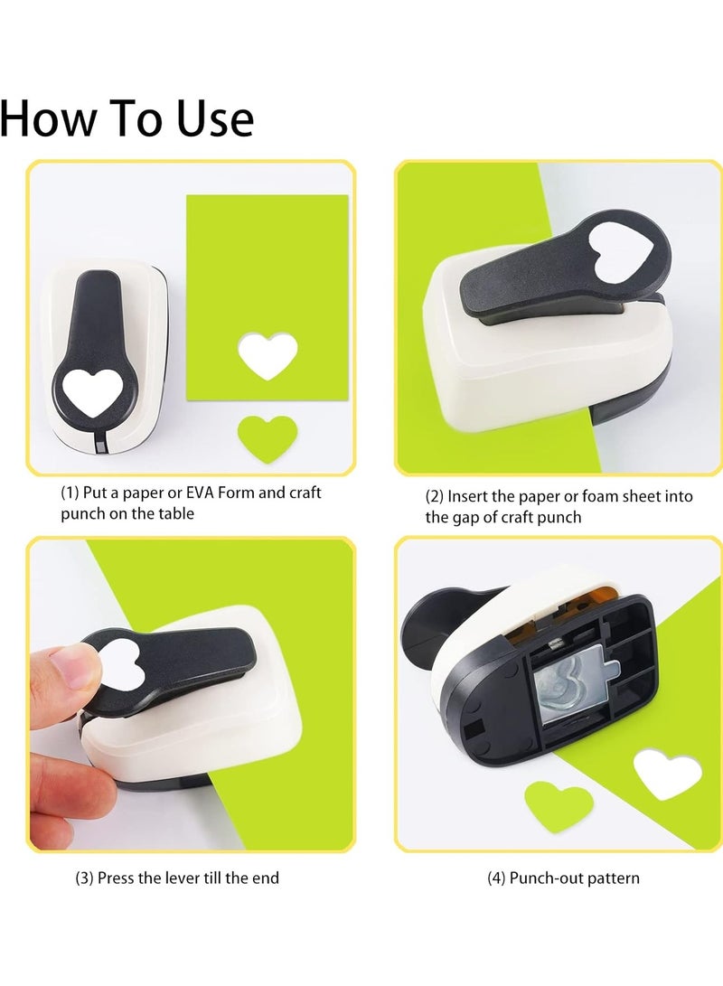 Zikra Heart Hole Punch, Heart Hole Puncher, Heart Punches for Paper Crafts, Heart Shaped Hole Punch, 1 inch, 5/8 inch, 3/8 inch Hole Punchers Set - Image 4