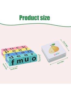 SAVITA Wooden Blocks Spelling Game Matching Letter Game With Wooden Blocks Flash Cards Storage Bag Word Builder Suitable For Kids Age 3+  - Image 3