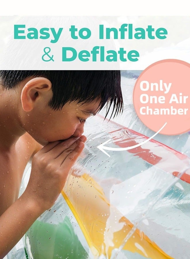 دوركو قابل للنفخ المياه الأسطوانة العائمة للأطفال - عجلة حمام السباحة الملونة العملاقة ، لعبة الصيف الممتعة لحفلة حمام السباحة ، اجتماعات العائلة في الهواء الطلق ، التخزين المريح والحمولة - Image 4