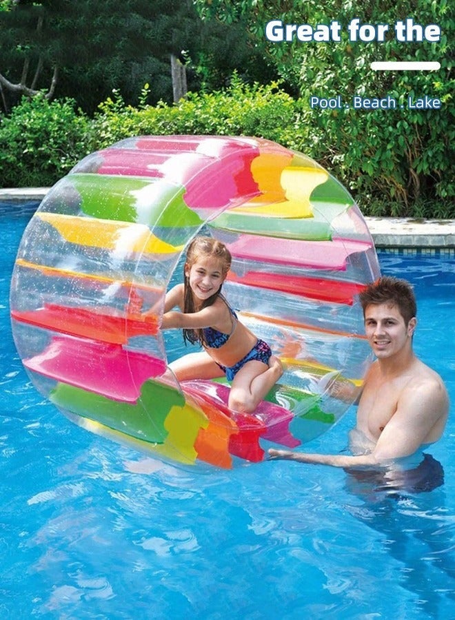 دوركو قابل للنفخ المياه الأسطوانة العائمة للأطفال - عجلة حمام السباحة الملونة العملاقة ، لعبة الصيف الممتعة لحفلة حمام السباحة ، اجتماعات العائلة في الهواء الطلق ، التخزين المريح والحمولة - Image 5