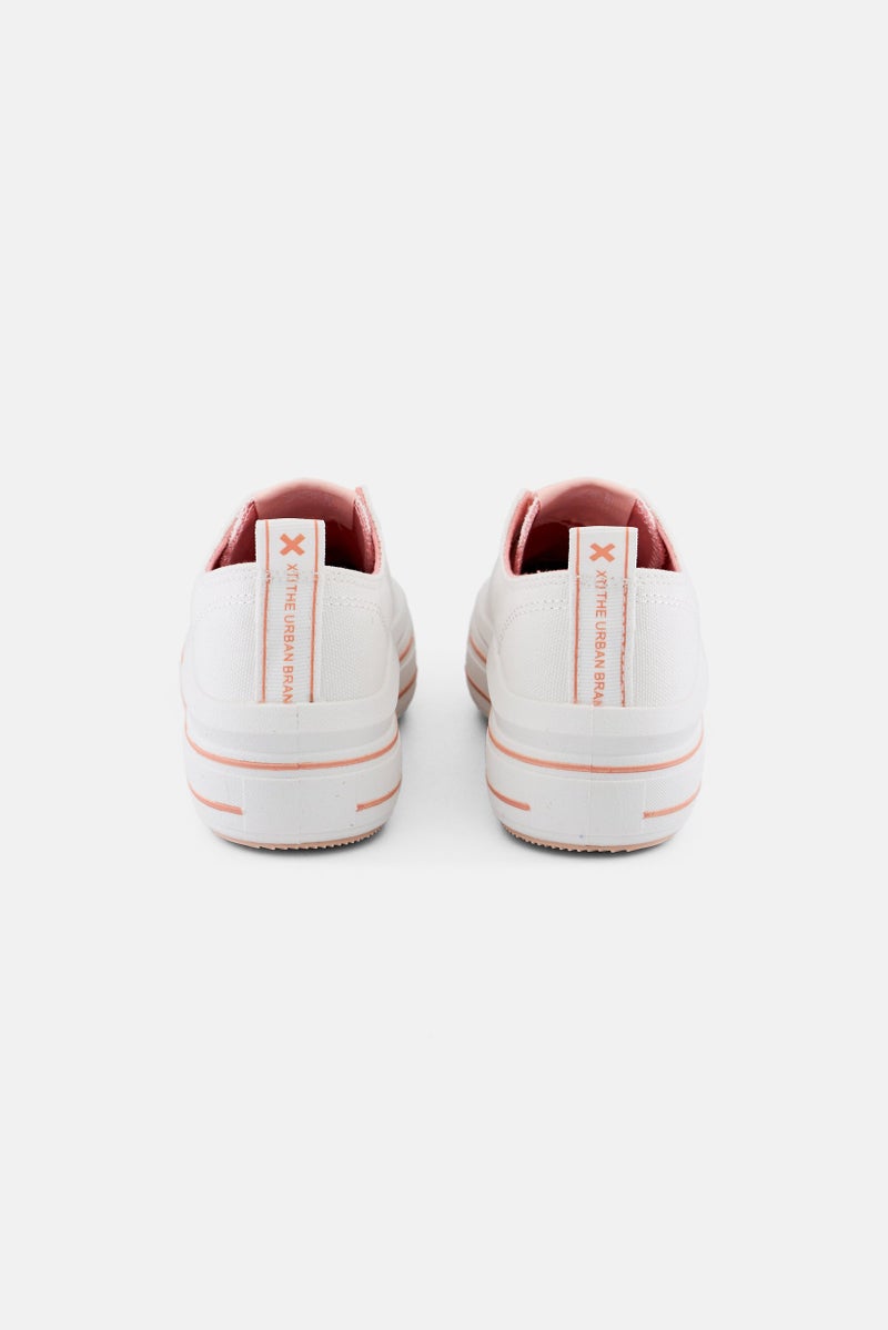 Xti Kids Girl Z Lona Lace Up Training Sports Shoes, White  - Image 4