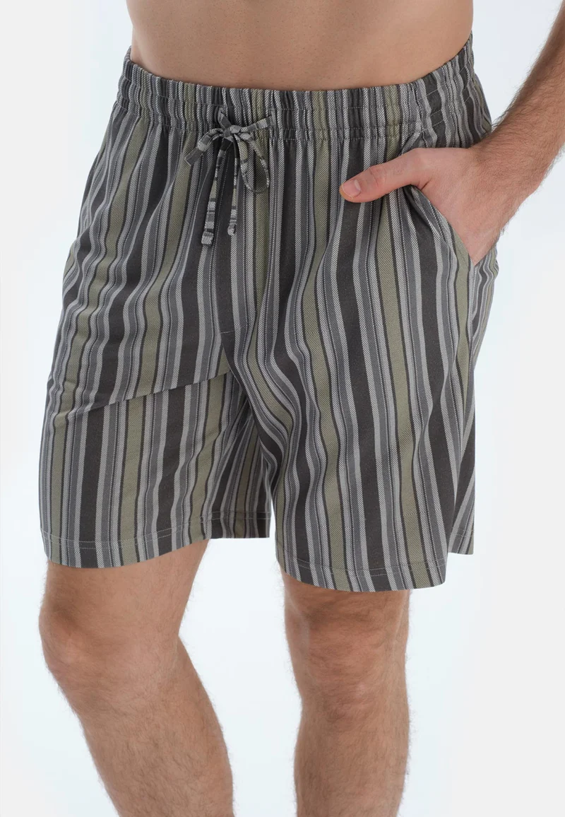 dagi  Striped Regular/Classic Fit Shirt & Shorts Pajama Sets Spread Collar Cotton Blend Sleepwear for Men | Best Price UAE
