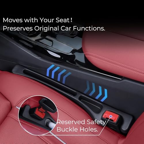 DIANZHU Car Seat Gap Filler, 2-Pack No-Drop Seat Side Gap Seam Filler Organizer with Phone Holder, Universal Fit Fill The Gap Between Seat & Console, Perfect for Car, SUV, Truck - Image 3