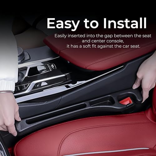 DIANZHU Car Seat Gap Filler, 2-Pack No-Drop Seat Side Gap Seam Filler Organizer with Phone Holder, Universal Fit Fill The Gap Between Seat & Console, Perfect for Car, SUV, Truck - Image 4