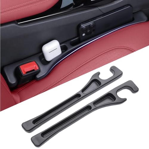 DIANZHU Car Seat Gap Filler, 2-Pack No-Drop Seat Side Gap Seam Filler Organizer with Phone Holder, Universal Fit Fill The Gap Between Seat & Console, Perfect for Car, SUV, Truck - Image 1