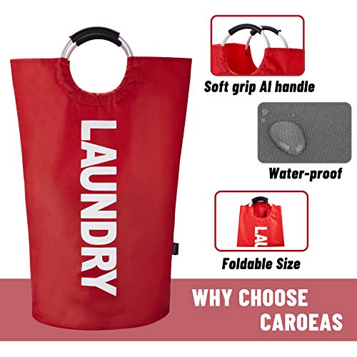 Caroeas 90L Laundry Basket (13 Colors), Waterproof Laundry Hamper, Laundry Bag with Padded Handles, Clothes Hamper Stands Up Well, Collapsible Laundry Basket Easy Storage - Image 4