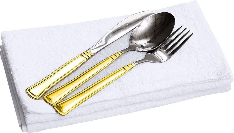 SIMPLI-MAGIC Commercial Grade Soft Plush Cotton Terry Towels  60-Pack  White - Image 4