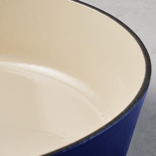 Tramontina Bestow Enameled Cast Iron Dutch Oven Pot with Lid, Round 5.5-quart, Blue - Image 5