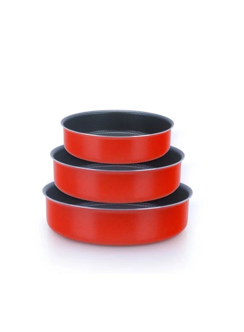 TRUEVAL Trovall 3-Piece Oven Tray Set, Red, 22/26/30cm - Image 2