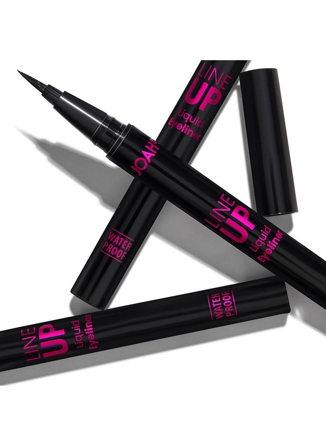 JOAH Line Up Liquid Eyeliner With Precision Brush Tip Waterproof Long Lasting Smudge Proof Eye Liner Blackest Black  - Image 4