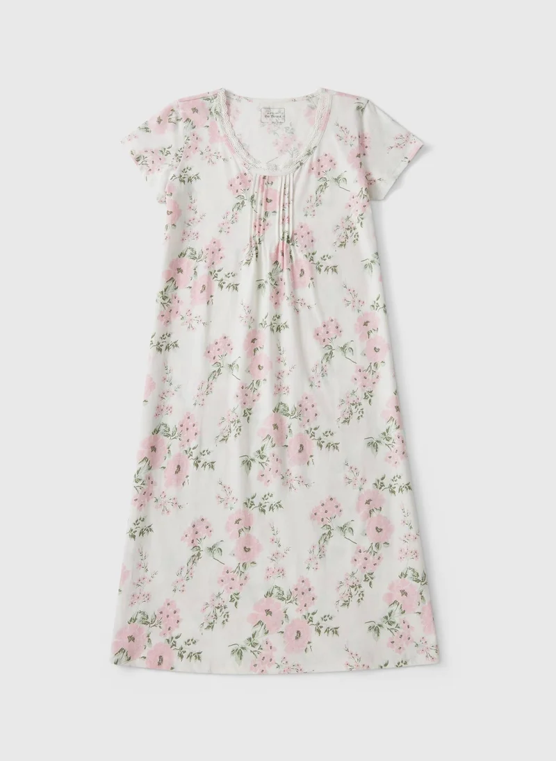 Matalan Pink Floral Lace Nightie