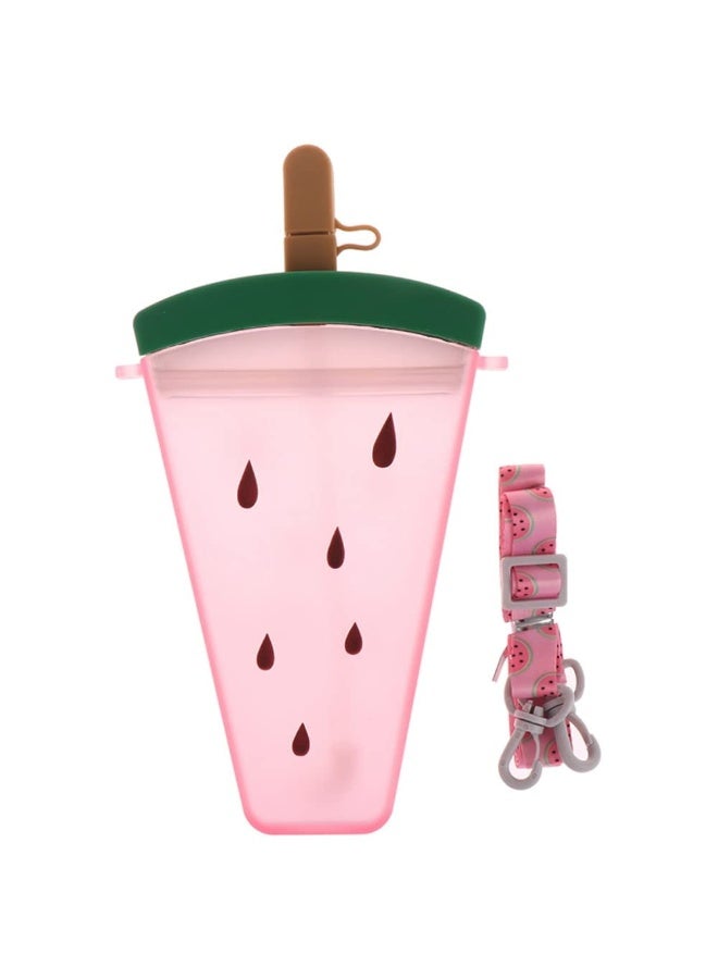 Watermelon Shape Acrylic Water Bottle with Straw – Cute Leakproof Fruit Design, BPA-Free Portable Drink Bottle for Kids & Adults (320ml) - Image 1
