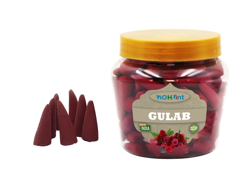 NOHUNT Rose Incense Dhoop Cones with Stand - 240gm, 20 Cones, Rose Scent, Promotes Relaxation and Meditation - Image 3