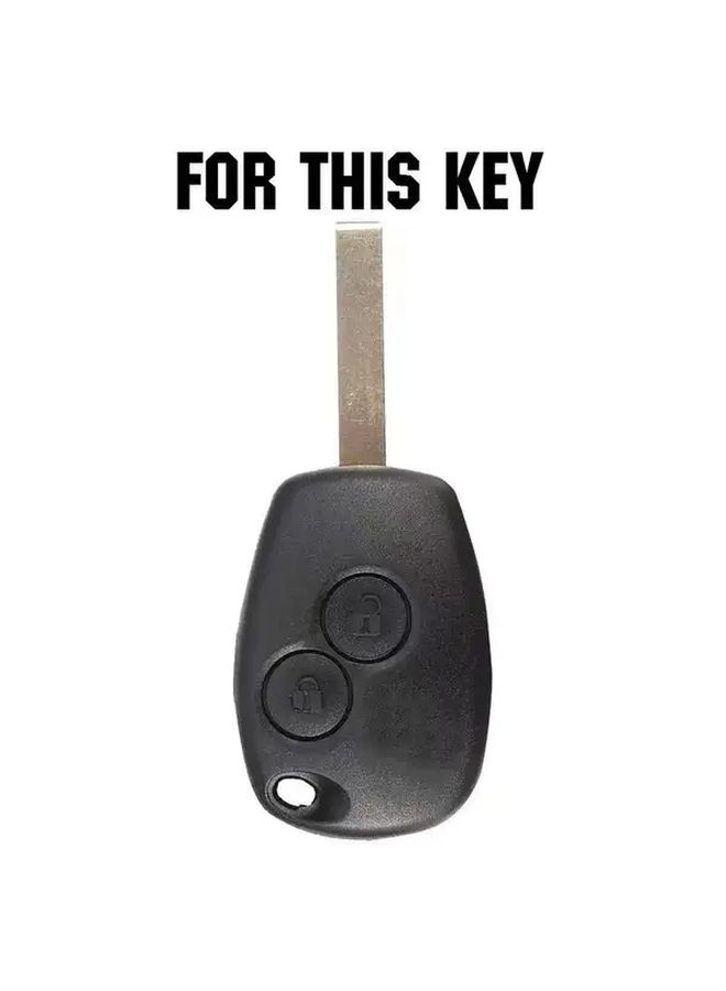 Black Silicone Car Key Case Cover For Renault Clio Scenic Megane Duster Sandero Captur Twingo Modus 2 Buttons - Image 3