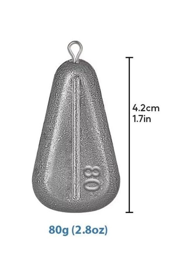 Generic 5-Peice Fishing Weights Sinkers No Roll Sinkers Lead Weights No Snag Flat Inline Sinkers for Catfishing Rigs（ 2.8oz(80g)）  - Image 5