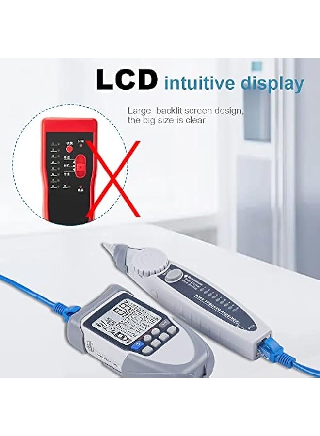 Generic Handheld Portable Network Cable Tester LCD Large Screen Display Digital We Continuity Battery Voltage Polarity Checking POE Test Multi-function Cable Tester with Flashlight  - Image 3