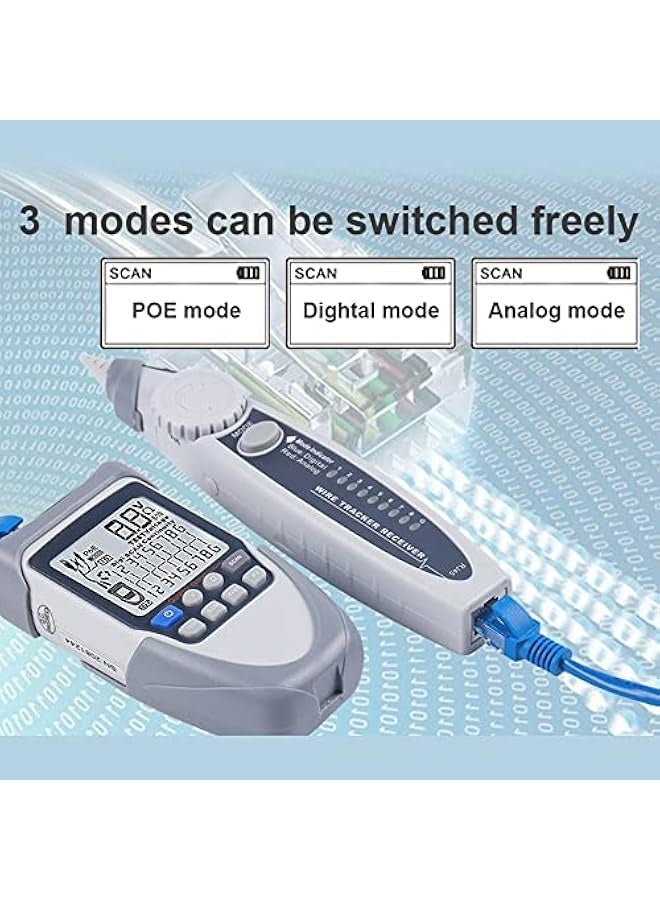 Generic Handheld Portable Network Cable Tester LCD Large Screen Display Digital We Continuity Battery Voltage Polarity Checking POE Test Multi-function Cable Tester with Flashlight  - Image 5