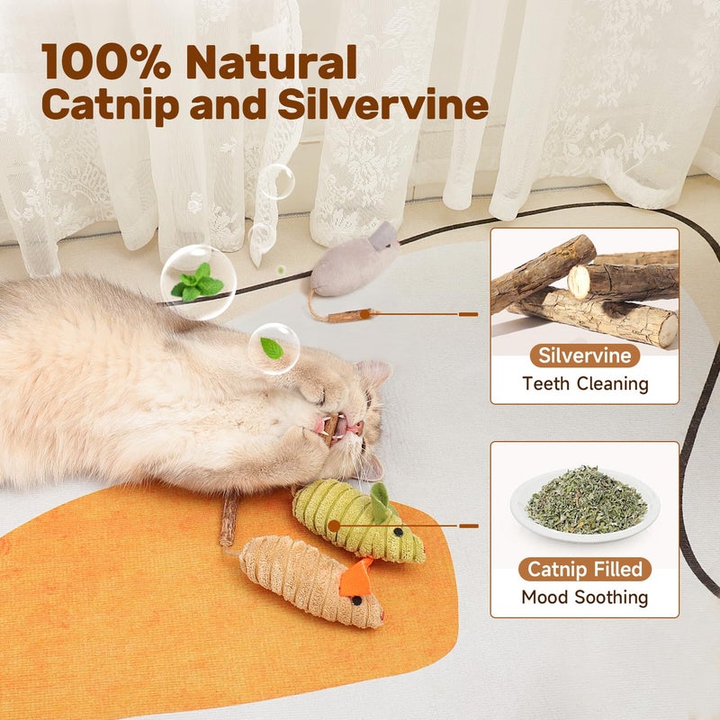 Potaroma Cat Toys: 3pcs Squeak Mice Interactive Catnip Silvervine Animals for Indoor Kittens - Dental Matatabi Cat Nip & Chew Exercise Toy for All Breeds & Species - Image 4