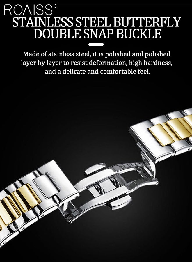 roaiss Men's and Women's Business Quartz Watch, Analog Display, Square Tai Chi Textured Dial with Rhinestone Decoration, Retro Luxury Waterproof Wristwatch, as Gift for Men Women - Image 5