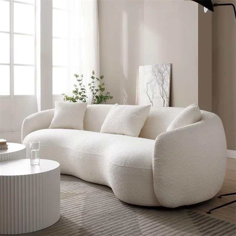 Luxury Luxe Fleece Fabric Overstuffed Sofa - Three Seater - Image 5
