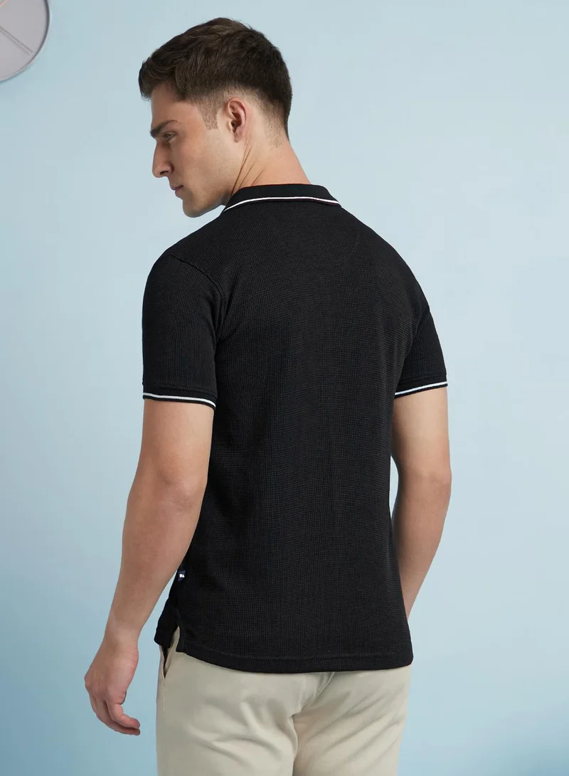 Dennis Lingo Men's Black Cotton Blend Solid Regular Fit T-Shirt