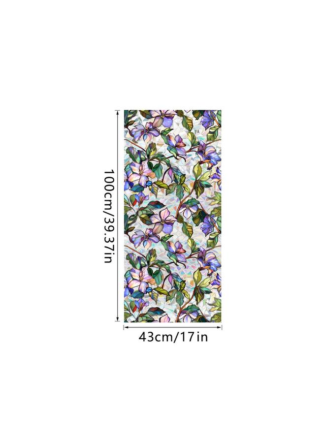 Bluejw XCBL045  Colorful Flower Electrostatic Glass Sticker PVC Glue-free Window Decoration Rainbow Collocable Glass Sticker - Image 1
