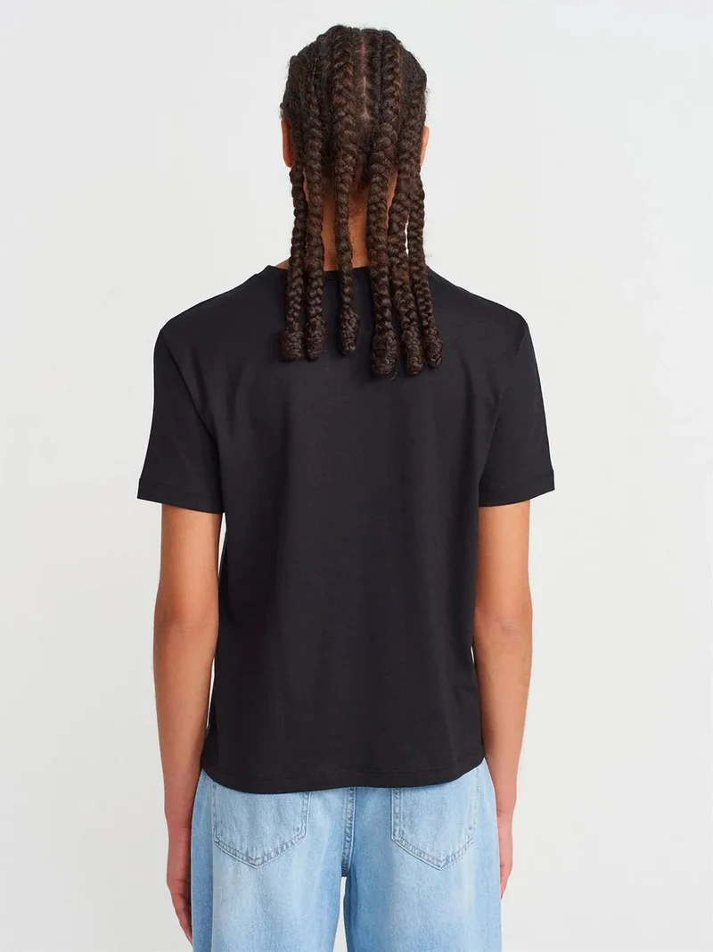 Dilvin DILVIN Women's Cotton Modal Crew Neck T-Shirt