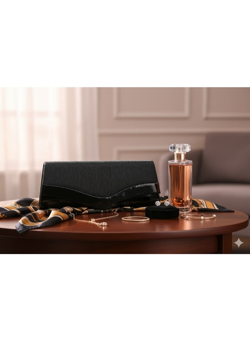 Women's evening clutch bag - luxurious design for an elegant and sophisticated look - black - Image 2