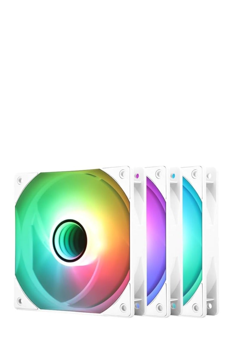 Thermalright TL-C12W-S V3 120mm ARGB CPU Fan, with 1500RPM Speed, White Computer Case Fan, Quiet 4pin PWM PC Fan, for S-FDB Bearing CPU Cooler Fan,with ARGB Mirror Light Effect (3 Fans) - Image 1