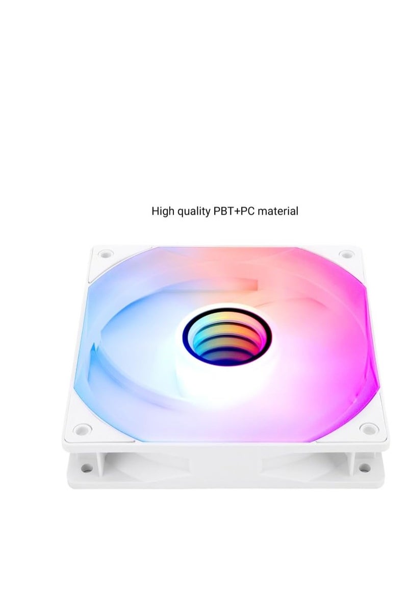 Thermalright TL-C12W-S V3 120mm ARGB CPU Fan, with 1500RPM Speed, White Computer Case Fan, Quiet 4pin PWM PC Fan, for S-FDB Bearing CPU Cooler Fan,with ARGB Mirror Light Effect (3 Fans) - Image 4