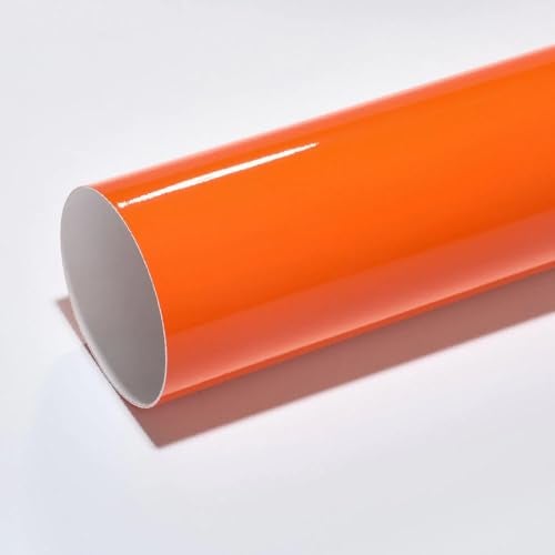 HOME13™ Orange Glossy Vinyl Wrap Sheet for Car & Bike Self Adhesive Vinyl Wrap Sticker and Decal Roll Film for Auto Car Vehicle and Motorcycle (12x48 Inch Pack of 2, Orange Glossy) - Image 1