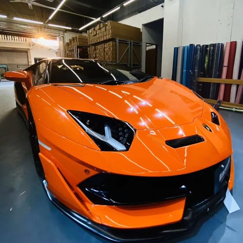 HOME13™ Orange Glossy Vinyl Wrap Sheet for Car & Bike Self Adhesive Vinyl Wrap Sticker and Decal Roll Film for Auto Car Vehicle and Motorcycle (12x48 Inch Pack of 2, Orange Glossy) - Image 5