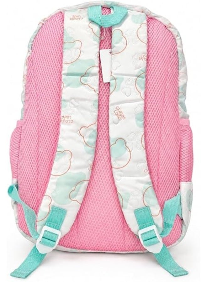 .Children's school bag, opens 180 degrees, zipper style, mint and pink color - Image 2