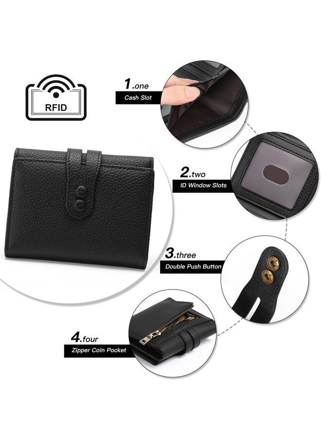 سينديفن محفظة نسائية صغيرة من الجلد بثلاث طيات وحامل بطاقات مزود بتقنية حجب تحديد الهوية بموجات الراديو مع جيب للعملات المعدنية بسحاب - Image 5