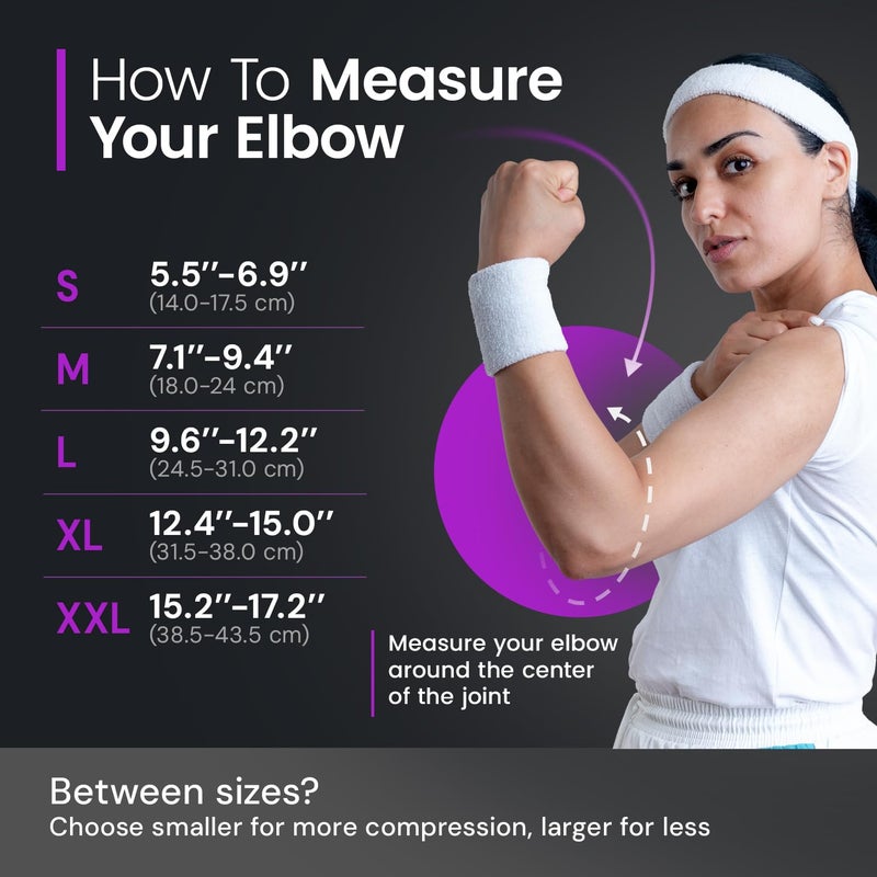BRACIFY Elbow Brace for Tendonitis and Tennis Elbow for Women & Men, Arm Compression Sleeve for Arthritis, Workouts, Weightlifting, Reduce Joint Pain During Fitness Activity (Large) - Image 4