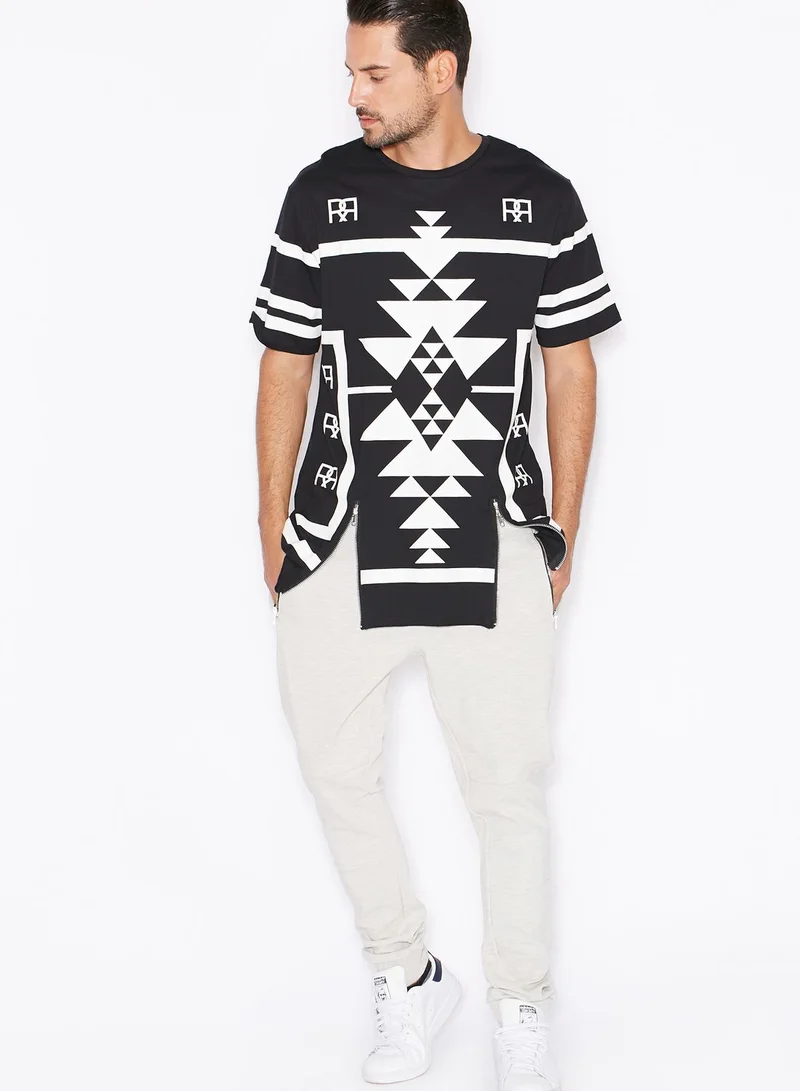 Reason Reset Pattern Zip T-Shirt