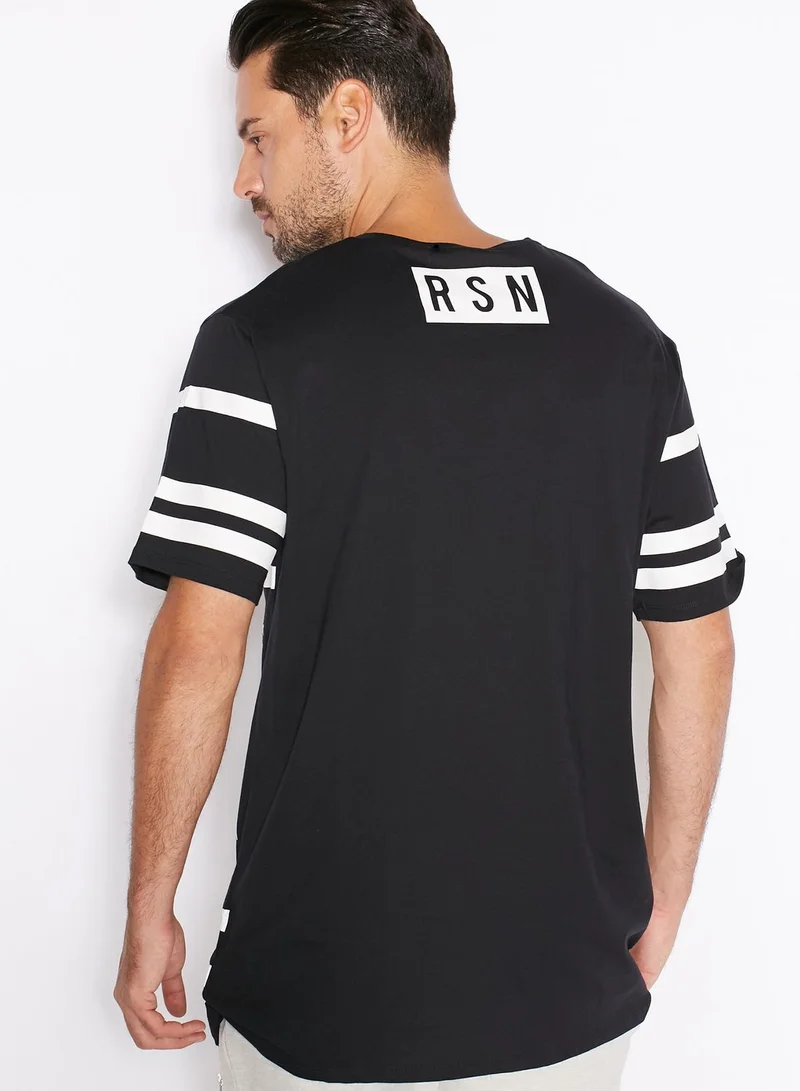 Reason Reset Pattern Zip T-Shirt