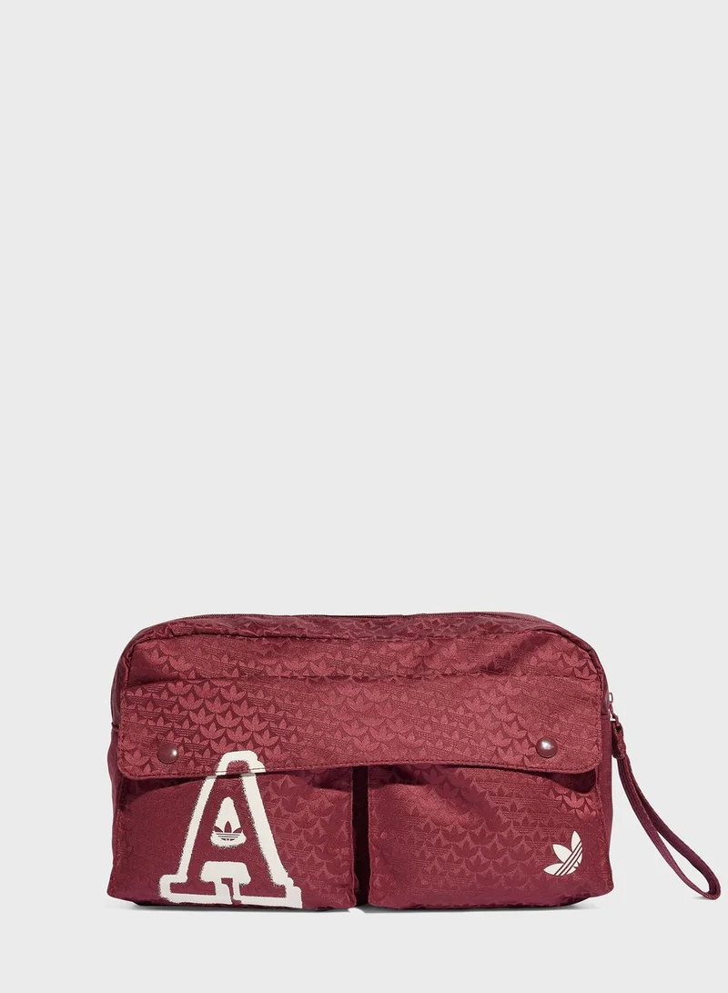 adidas Originals Trefoil Jacquard Monogram Oversized Waistbag