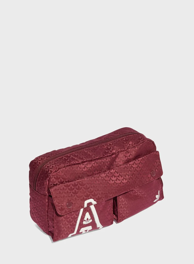 adidas Originals Trefoil Jacquard Monogram Oversized Waistbag