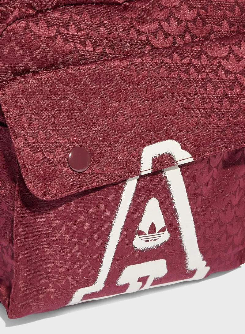 adidas Originals Trefoil Jacquard Monogram Oversized Waistbag