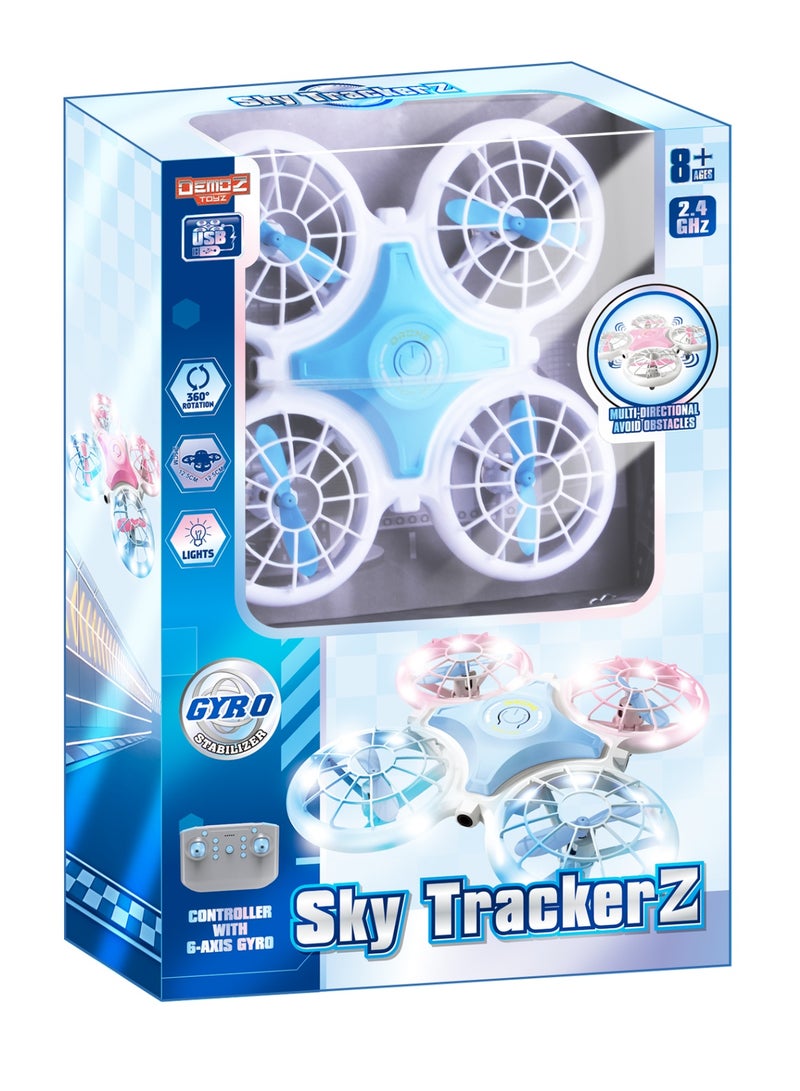 Power Joy Demoz Remote Control Sky TrackerZ Drone 2.4G with Light, Assorted 1 Piece (Color May Vary) | 360° Rolling Over | Multi-Directional Avoid Obstacles | 30meters Flying Range | Gift for Kids - Image 4