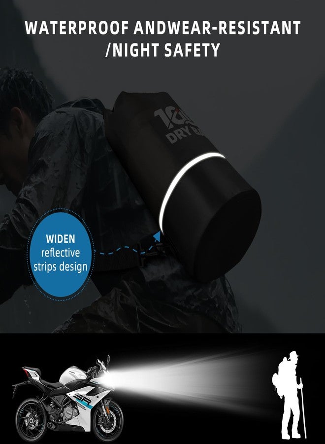Heliosea Waterproof Dry Bag for Women and Men,10L Roll Top Lightweight Storage Bag Reflective Backpack with Waterproof Phone Pouch Suitable for Travel Swimming Boating Kayaking Paddle Accessories - Image 5